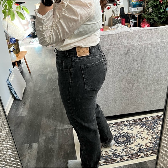 Vintage Gap Denim | Black Charcoal High Waisted Straight Jeans Sz 14 - Picture 6 of 6